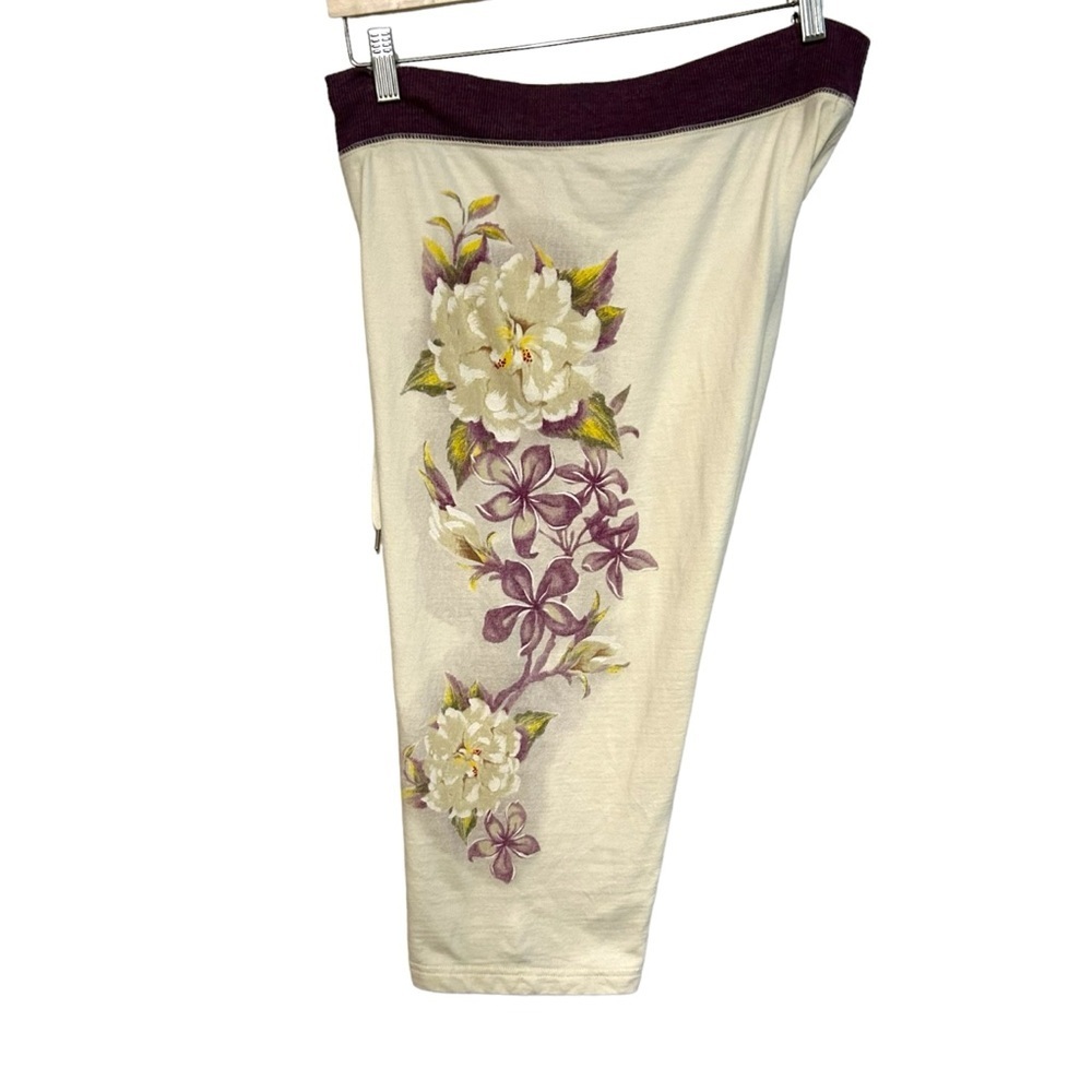 Y2K Lucky Brand M-XL sweatpants cropped flower graphic print boho vintage knit - Picture 4 of 13